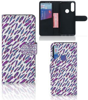 B2Ctelecom Telefoonhoesje Alcatel 1S 2020 Flip Cover Feathers Color