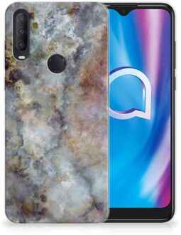 B2Ctelecom Telefoonhoesje Alcatel 1S (2020) Leuk TPU Backcase Marmer Grijs