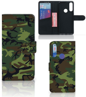 B2Ctelecom Telefoonhoesje Alcatel 1S 2020 Portemonnee hoesje Army Dark