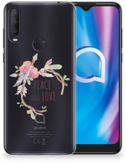 B2Ctelecom Telefoonhoesje Alcatel 1S (2020) TPU Siliconen Hoesje Boho Text