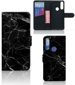 B2Ctelecom Telefoonhoesje Alcatel 1S 2020 Wallet Book Case Vaderdag Cadeau Marmer Zwart