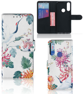 B2Ctelecom Telefoonhoesje Alcatel 1S 2020 Wallet Bookcase Bird Flowers