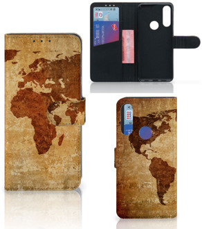 B2Ctelecom Telefoonhoesje Alcatel 1S 2020 Wallet Bookcase Wereldkaart