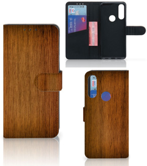 B2Ctelecom Telefoonhoesje Alcatel 1S 2020 Wallet Case Donker Hout