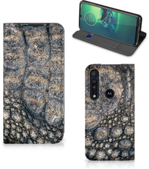 B2Ctelecom Telefoonhoesje bedrukken Motorola G8 Plus Stand Case Krokodillenprint