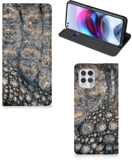 B2Ctelecom Telefoonhoesje bedrukken Motorola Moto G100 Stand Case Krokodillenprint