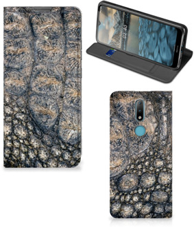 B2Ctelecom Telefoonhoesje bedrukken Nokia 2.4 Stand Case Krokodillenprint