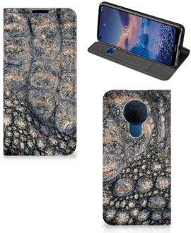 B2Ctelecom Telefoonhoesje bedrukken Nokia 5.4 Stand Case Krokodillenprint