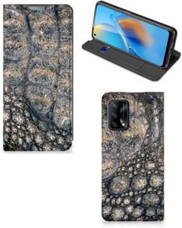 B2Ctelecom Telefoonhoesje bedrukken OPPO A74 4G Stand Case Krokodillenprint