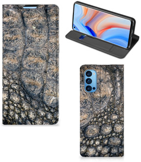 B2Ctelecom Telefoonhoesje bedrukken OPPO Reno4 Pro 5G Stand Case Krokodillenprint