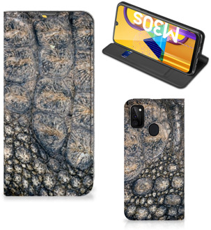 B2Ctelecom Telefoonhoesje bedrukken Samsung Galaxy M21 Stand Case Krokodillenprint