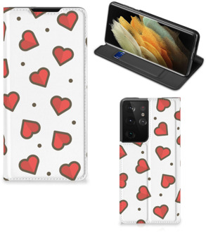 B2Ctelecom Telefoonhoesje Cadeau voor Vriendin Samsung Galaxy S21 Ultra Beschermhoes Hearts