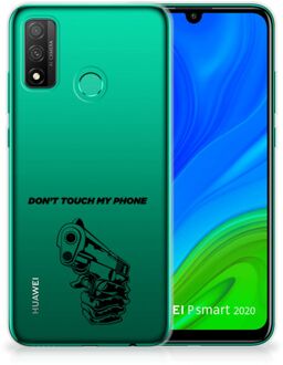 B2Ctelecom Telefoonhoesje Huawei P Smart 2020 Back Cover Siliconen Hoesje Transparant Gun Don't Touch My Phone