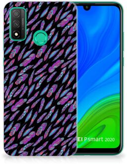 B2Ctelecom Telefoonhoesje Huawei P Smart 2020 Backcover Soft Siliconen Hoesje Feathers Color