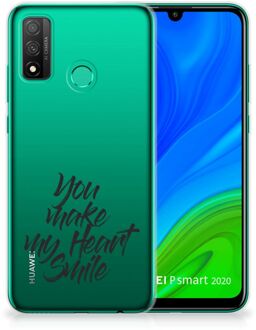 B2Ctelecom Telefoonhoesje Huawei P Smart 2020 Backcover Soft Siliconen Hoesje Heart Smile