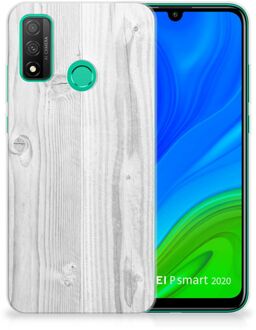 B2Ctelecom Telefoonhoesje Huawei P Smart 2020 Backcover Soft Siliconen Hoesje Wit Hout