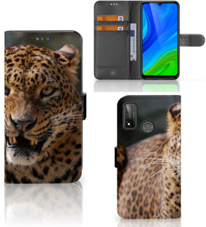 B2Ctelecom Telefoonhoesje Huawei P Smart 2020 Book Cover Cadeautjes voor Jongens Luipaard