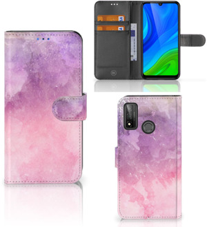 B2Ctelecom Telefoonhoesje Huawei P Smart 2020 Flipcase Pink Purple Paint