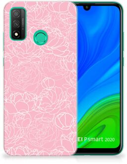 B2Ctelecom Telefoonhoesje Huawei P Smart 2020 Hoesje Witte Bloemen