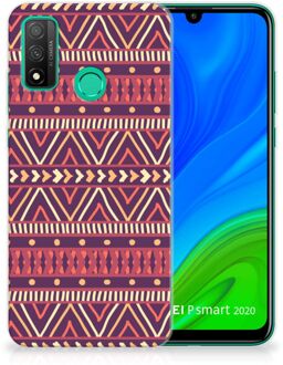 B2Ctelecom Telefoonhoesje Huawei P Smart 2020 Leuk TPU Backcase Aztec Purple