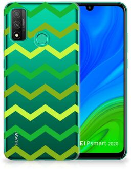 B2Ctelecom Telefoonhoesje Huawei P Smart 2020 TPU Siliconen Hoesje met Foto Zigzag Groen