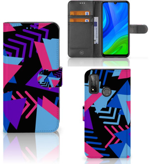 B2Ctelecom Telefoonhoesje Huawei P Smart 2020 Wallet Book Case Design Funky Triangle