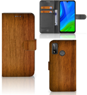 B2Ctelecom Telefoonhoesje Huawei P Smart 2020 Wallet Book Case Donker Hout