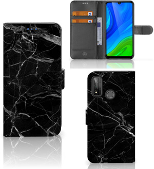 B2Ctelecom Telefoonhoesje Huawei P Smart 2020 Wallet Book Case Vaderdag Cadeau Marmer Zwart