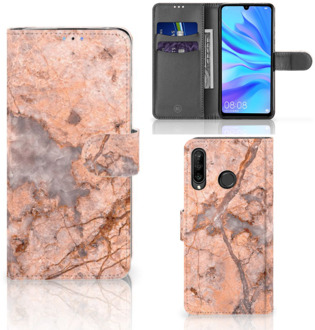 B2Ctelecom telefoonhoesje Huawei P30 Lite Design Marmer Oranje