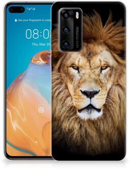 B2Ctelecom Telefoonhoesje Huawei P40 Hippe Hoesjes Customize Super als Vaderdag Cadeau Leeuw