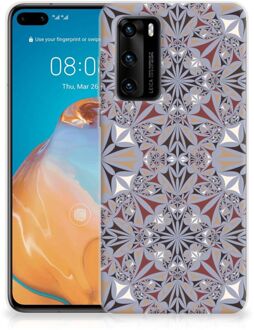 B2Ctelecom Telefoonhoesje Huawei P40 Hoesje Flower Tiles