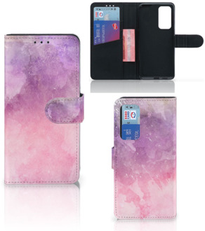 B2Ctelecom Telefoonhoesje Huawei P40 Leuk Telefoonhoesje Pink Purple Paint