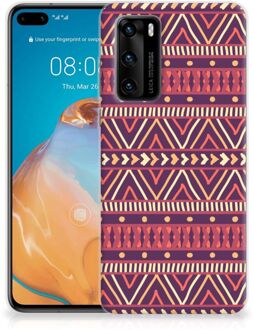 B2Ctelecom Telefoonhoesje Huawei P40 Leuk TPU Backcase Aztec Purple