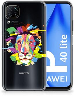 B2Ctelecom Telefoonhoesje Huawei P40 Lite Back Cover Siliconen Hoesje Super als Cadeautjes voor Jongens Lion Color