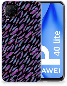 B2Ctelecom Telefoonhoesje Huawei P40 Lite Backcover Soft Siliconen Hoesje Feathers Color