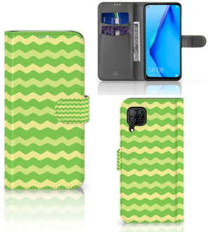 B2Ctelecom Telefoonhoesje Huawei P40 Lite Book Case Waves Green