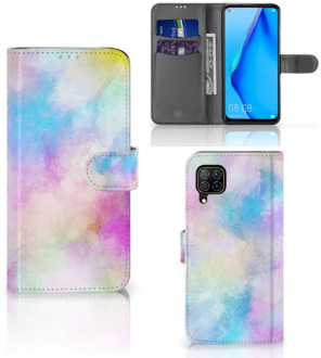 B2Ctelecom Telefoonhoesje Huawei P40 Lite Bookcase Personaliseren Watercolor Light