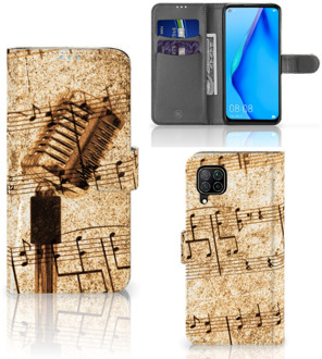 B2Ctelecom Telefoonhoesje Huawei P40 Lite Cover Ontwerpen Bladmuziek