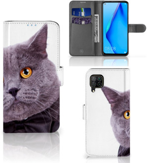 B2Ctelecom Telefoonhoesje Huawei P40 Lite Flipcover Case Kat