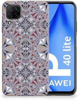 B2Ctelecom Telefoonhoesje Huawei P40 Lite Hoesje Flower Tiles