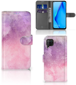 B2Ctelecom Telefoonhoesje Huawei P40 Lite Leuk Telefoonhoesje Pink Purple Paint