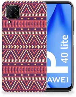 B2Ctelecom Telefoonhoesje Huawei P40 Lite Leuk TPU Backcase Aztec Purple