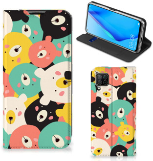 B2Ctelecom Telefoonhoesje Huawei P40 Lite Wallet Bookcase Bears