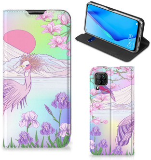 B2Ctelecom Telefoonhoesje Huawei P40 Lite Wallet Bookcase Vogel