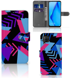 B2Ctelecom Telefoonhoesje Huawei P40 Lite Wallet Case Design Funky Triangle