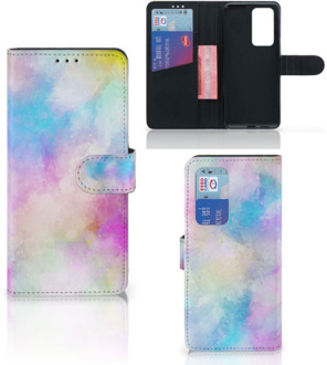 B2Ctelecom Telefoonhoesje Huawei P40 Pro Bookcase Personaliseren Watercolor Light