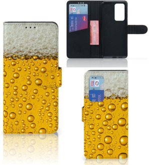 B2Ctelecom Telefoonhoesje Huawei P40 Pro Flip Cover Valentijn Cadeautje hem Bier