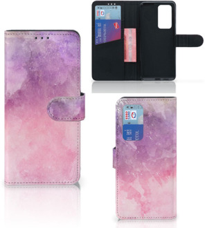 B2Ctelecom Telefoonhoesje Huawei P40 Pro Leuk Telefoonhoesje Pink Purple Paint