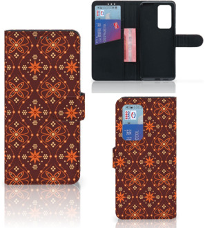 B2Ctelecom Telefoonhoesje Huawei P40 Pro Wallet Book Case Batik Brown