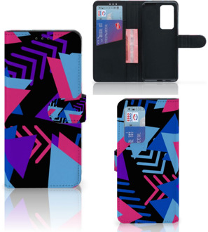 B2Ctelecom Telefoonhoesje Huawei P40 Pro Wallet Case Design Funky Triangle